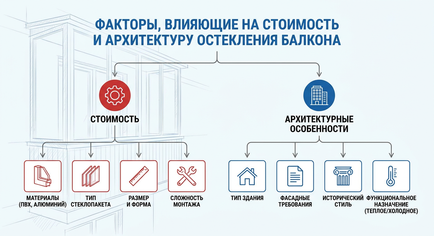 Что влияет на итоговую стоимость и архитектурные особенности остекления балкона
